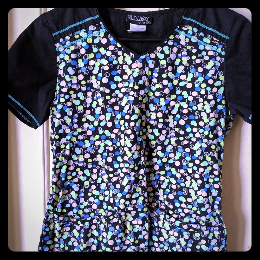 Polka dot scrub top
